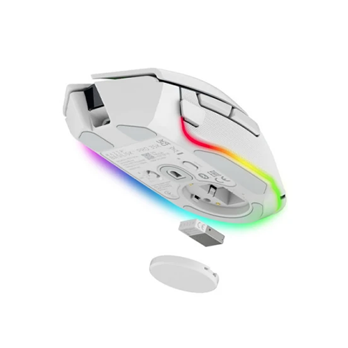 უკაბელო ტენვადი Bluetooth მაუსი - Razer Basilisk V3 Pro 35K RGB White Rechargeable WL BT