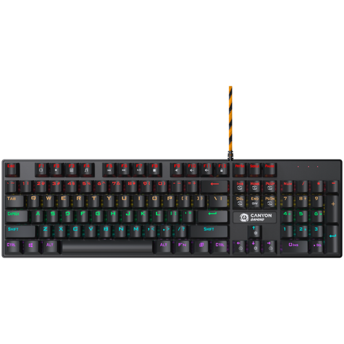CANYON keyboard Deimos GK-4 Rainbow EN/RU Wired Black